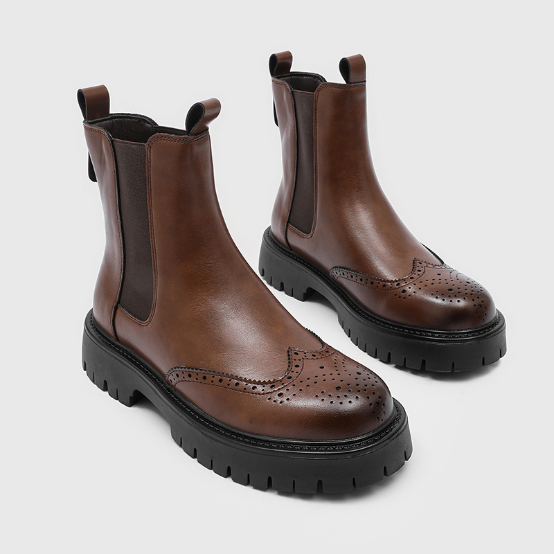 Men'S Shoes Increase Height - High End Men Chelsea Boots Carved