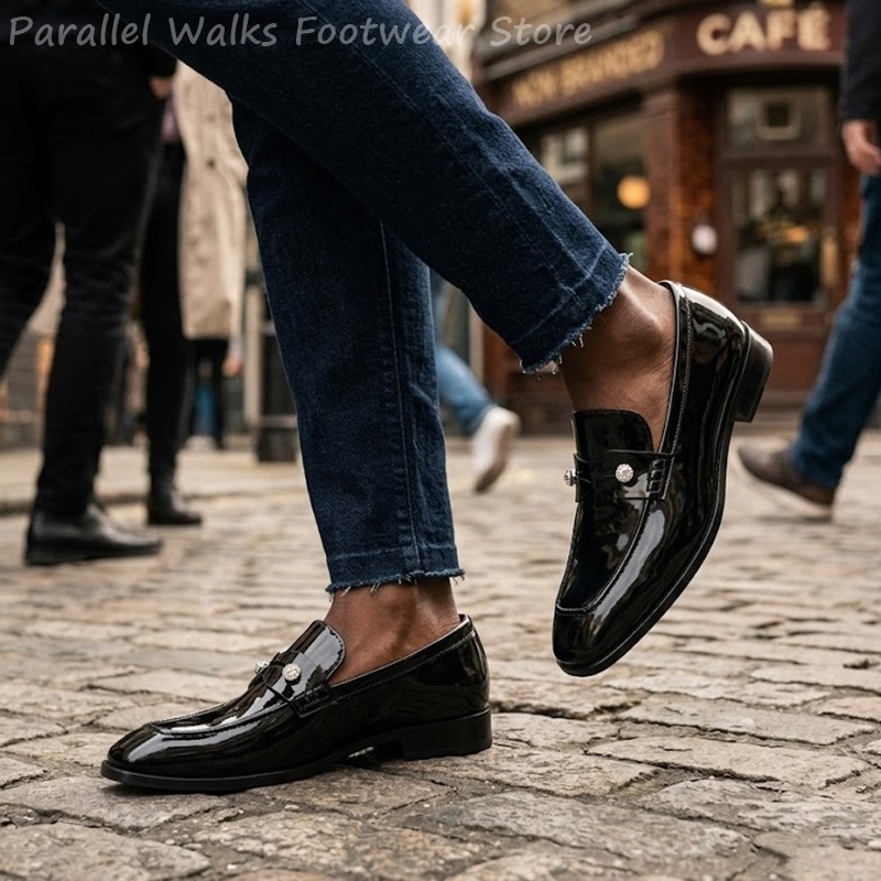 Men Black Patent Faux Suede Rh - đánh giá và giá Men'S Shoes Smart