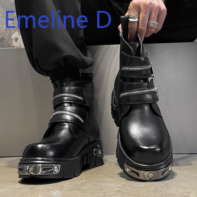 Dark Punk High Top Shoes Fashi - đánh giá và giá Men'S Shoes Increase Height